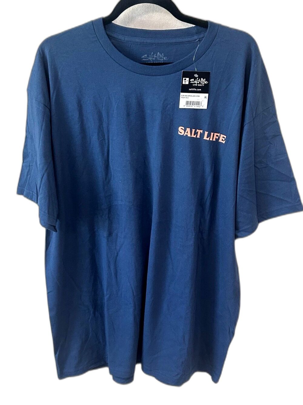 Salt Life T-Shirt Men's Size XLG “Drink Like A-Fish” Graphic Blue Sunset NWT